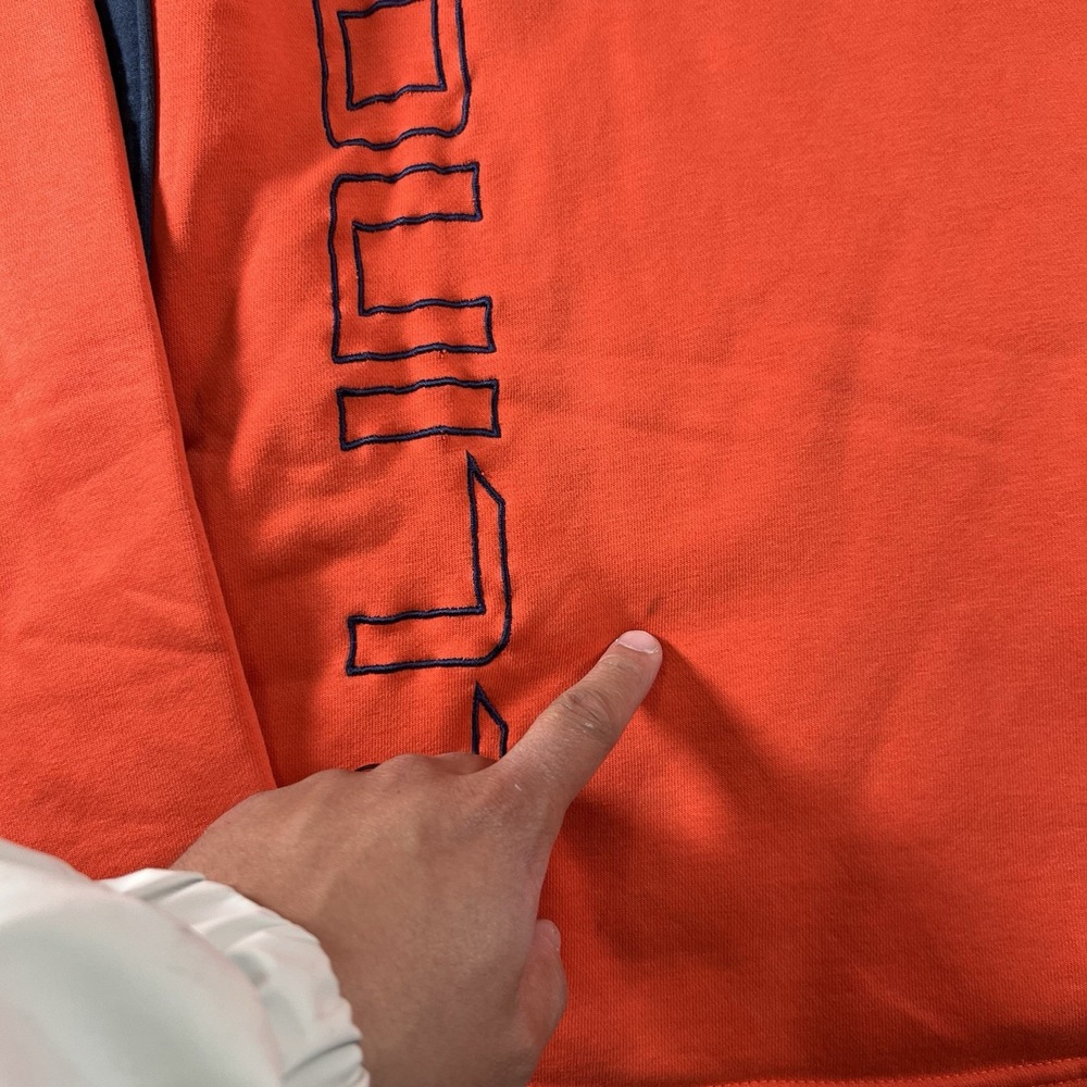 Vintage Fighting Illini Columbia Sweater Mens‎ Medium Embroidered Logo Hoodie - Picture 6 of 11